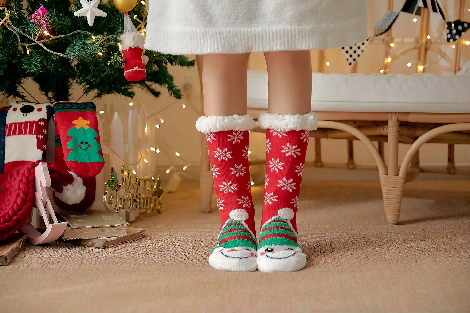 YFS-18 Slipper Socks with Grippers for Women Socks for Women Home Sleeping Winter Socks