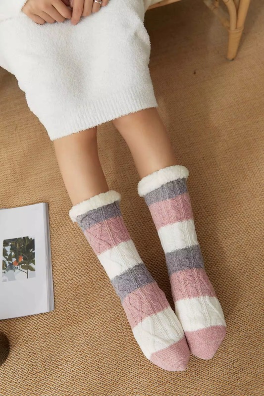 YFS-017 Slipper Socks with Grippers for Women Socks for Women Home Sleeping Winter Socks