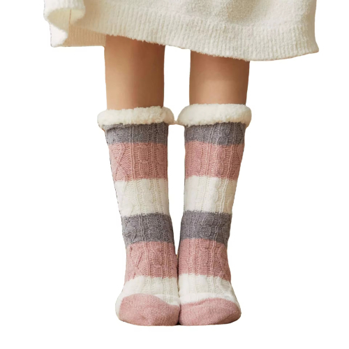YFS-017 Slipper Socks with Grippers for Women Socks for Women Home Sleeping Winter Socks