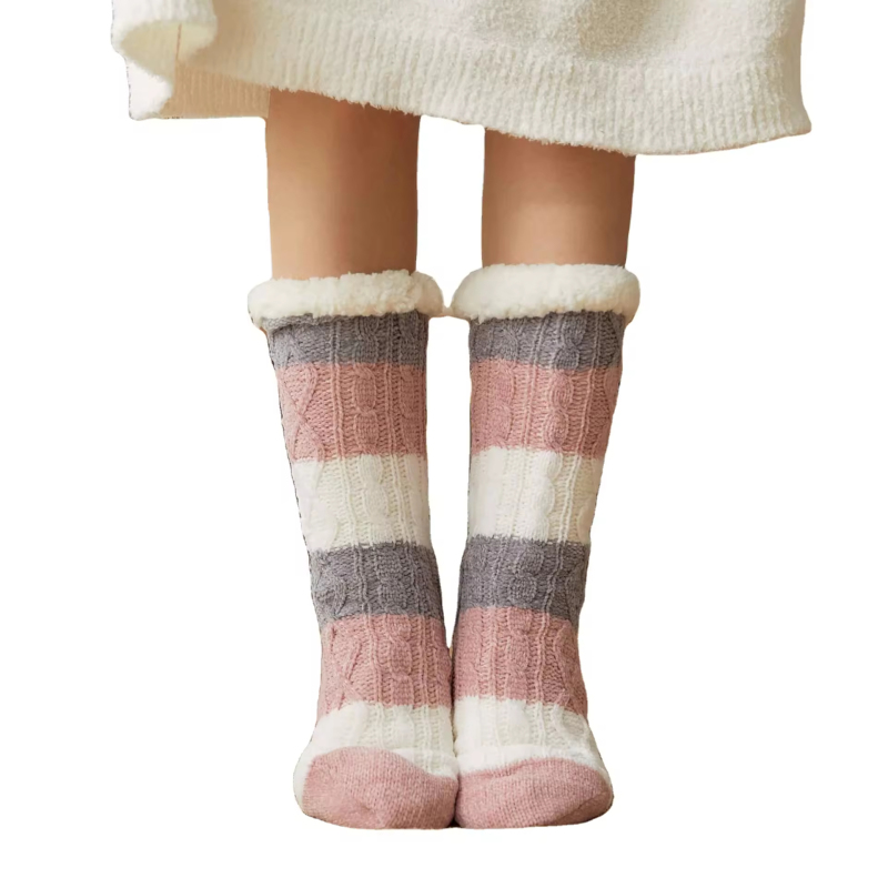 YFS-017 Slipper Socks with Grippers for Women Socks for Women Home Sleeping Winter Socks