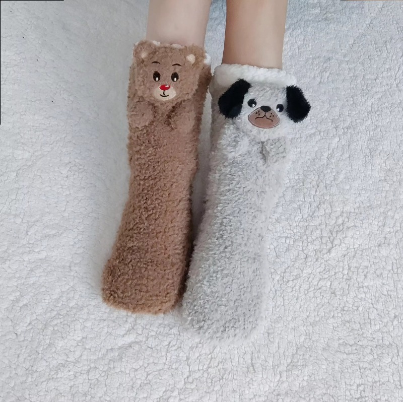 YFS-28 Slipper Socks with Grippers for Women Socks for Women Home Sleeping Winter Socks