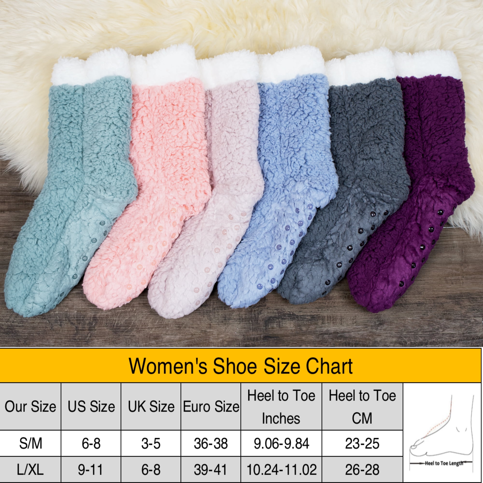 YFS-32 Slipper Socks with Grippers for Women Socks for Women Home Sleeping Winter Socks