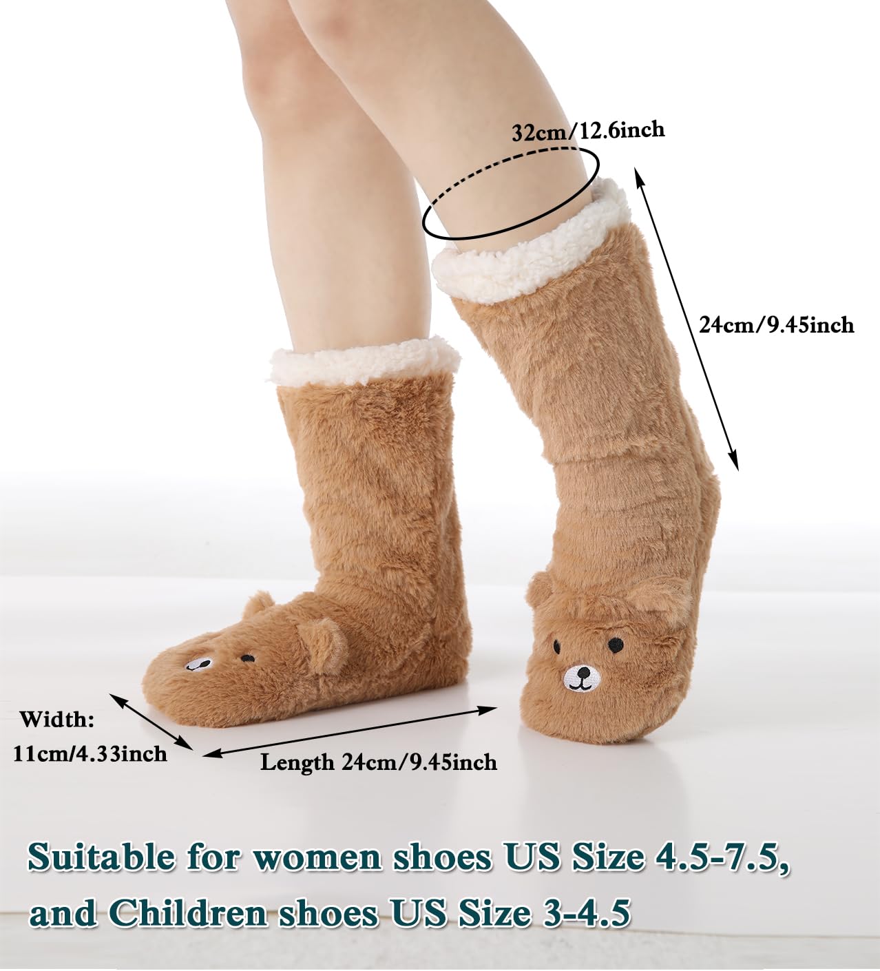 YFS-36 Slipper Socks with Grippers for Women Socks for Women Home Sleeping Winter Socks