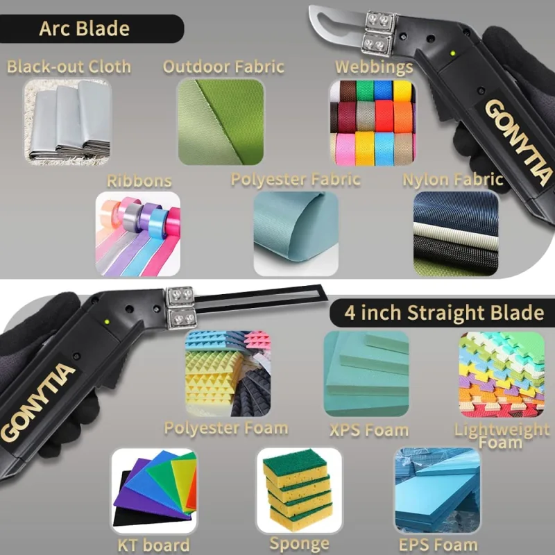 Gonytia Hot Knife foam cutter Rope Cutter Fabric Cutter Pro Electric Hot Knife Heat Sealer Cutting Tool kit with 2 Blades &amp; Accessories