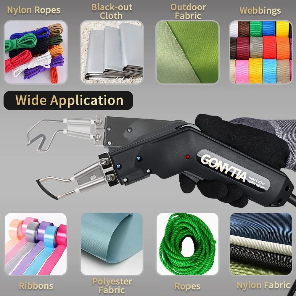 GONYTIA Hot Knife Rope cutter Fabric Cutter Electric hot knife heat cutter Cutting Tool Kit with 2pcs Blades &amp; Accessories