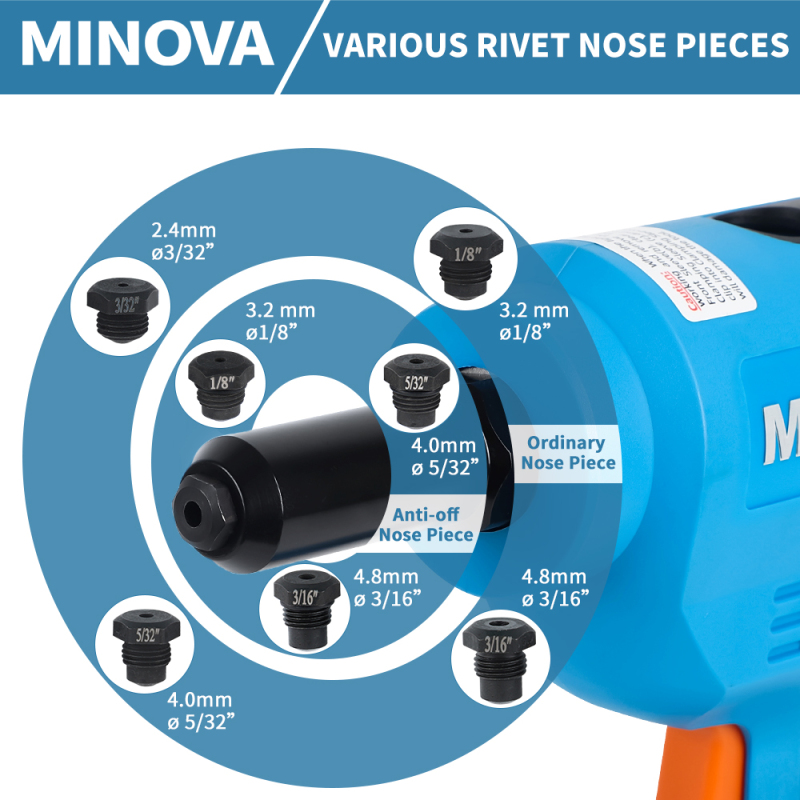 Minova Battery Rivet Tool Kit Cordless Rivet Gun KD-02DT 110V
