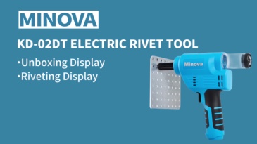 Minova Battery Rivet Tool Kit Cordless Rivet Gun KD-02D Compatible with 3/32"(2.4 mm) to 3/16"(4.8 mm) Stainless Steel Rivets