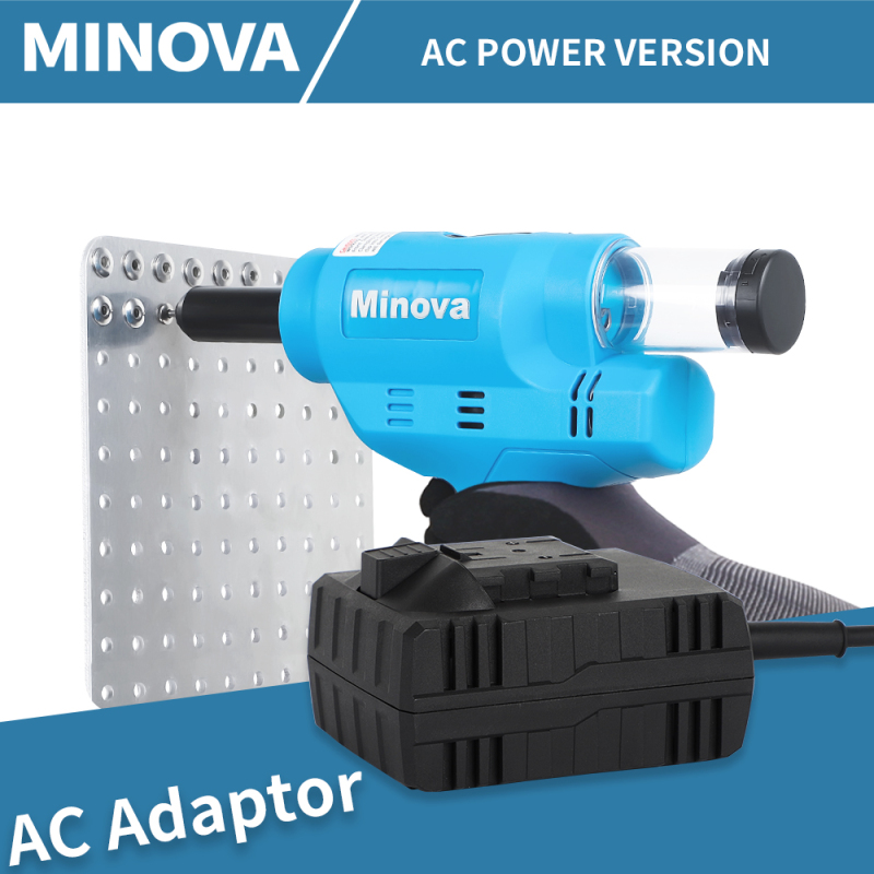 MINOVA Battery Rivet Tool Kit Cordless Rivet Tool KD-02FA Compatible with 3/32" (2.4 mm) to 3/16"(4.8 mm) Stainless Steel Rivets