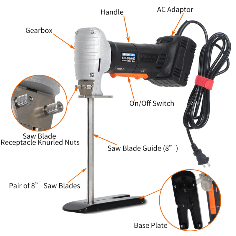 MINOVA Brushless Foam Rubber Cutter 8” Kit KD-03A