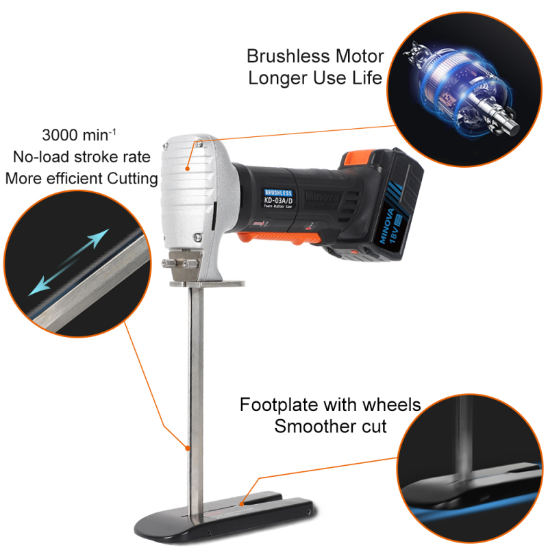 MINOVA Brushless Foam Rubber Cutter 8” Kit KD-03D