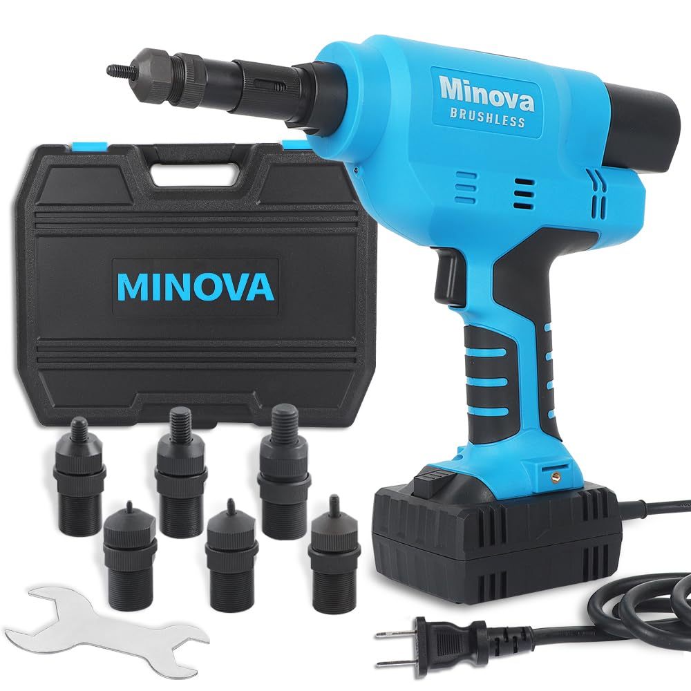 MINOVA KD-04X Electric Brushless Rivet Nut Gun Set with Case (Corded)