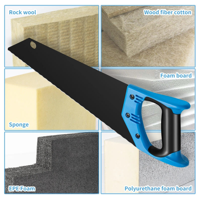 MINOVA Insulation Hand Saw, 16 Inch Steel Blade Wavy Teeth Serrated Sharp Utility Saw Tool, Insulation Saw for Cutting Foam, Mineral Wool, Styrofoam Rockwool