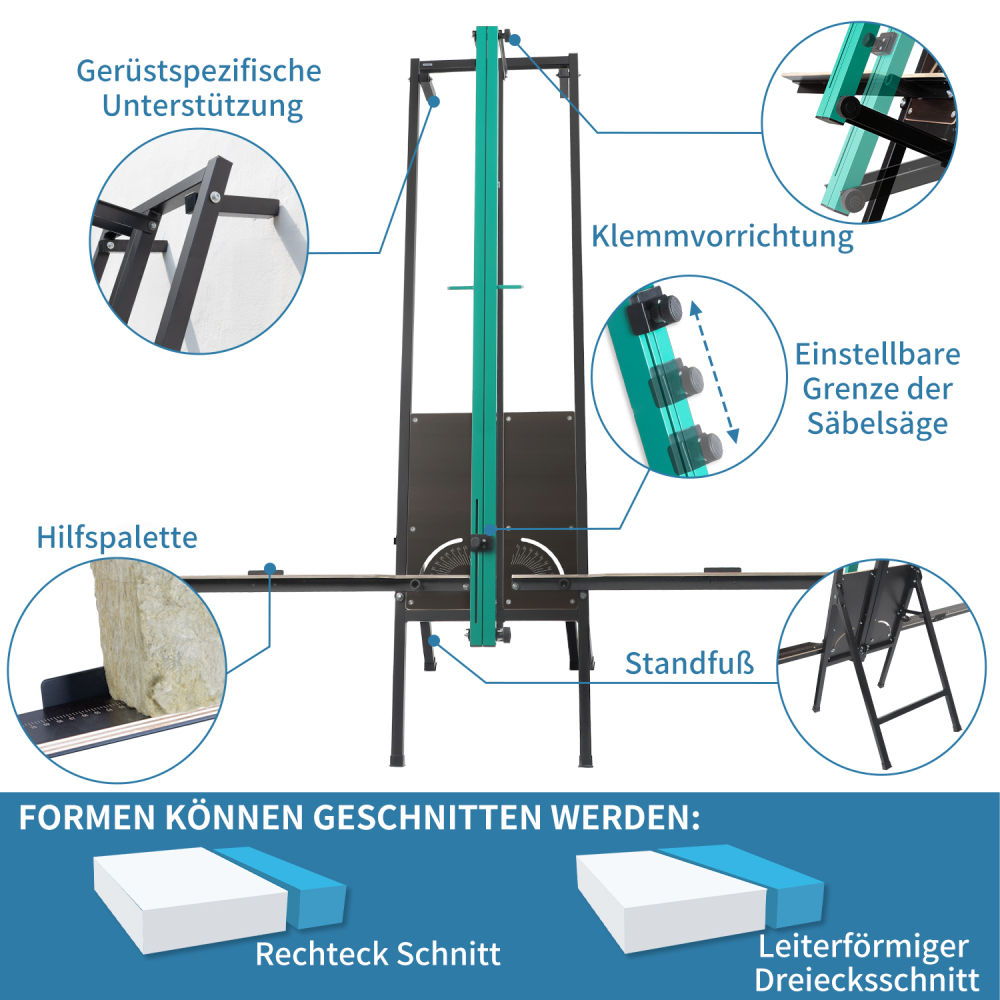 MINOVA Dämmstoffschneider ISO-BASIC 600 Schneidet Alle Handelsüblichen Dämmstoffe wie Glaswoll-, Steinwoll-, Mineralwollplatten - Dreischicht-, Verbunddämmstoff-, Polyurethanplatten usw.