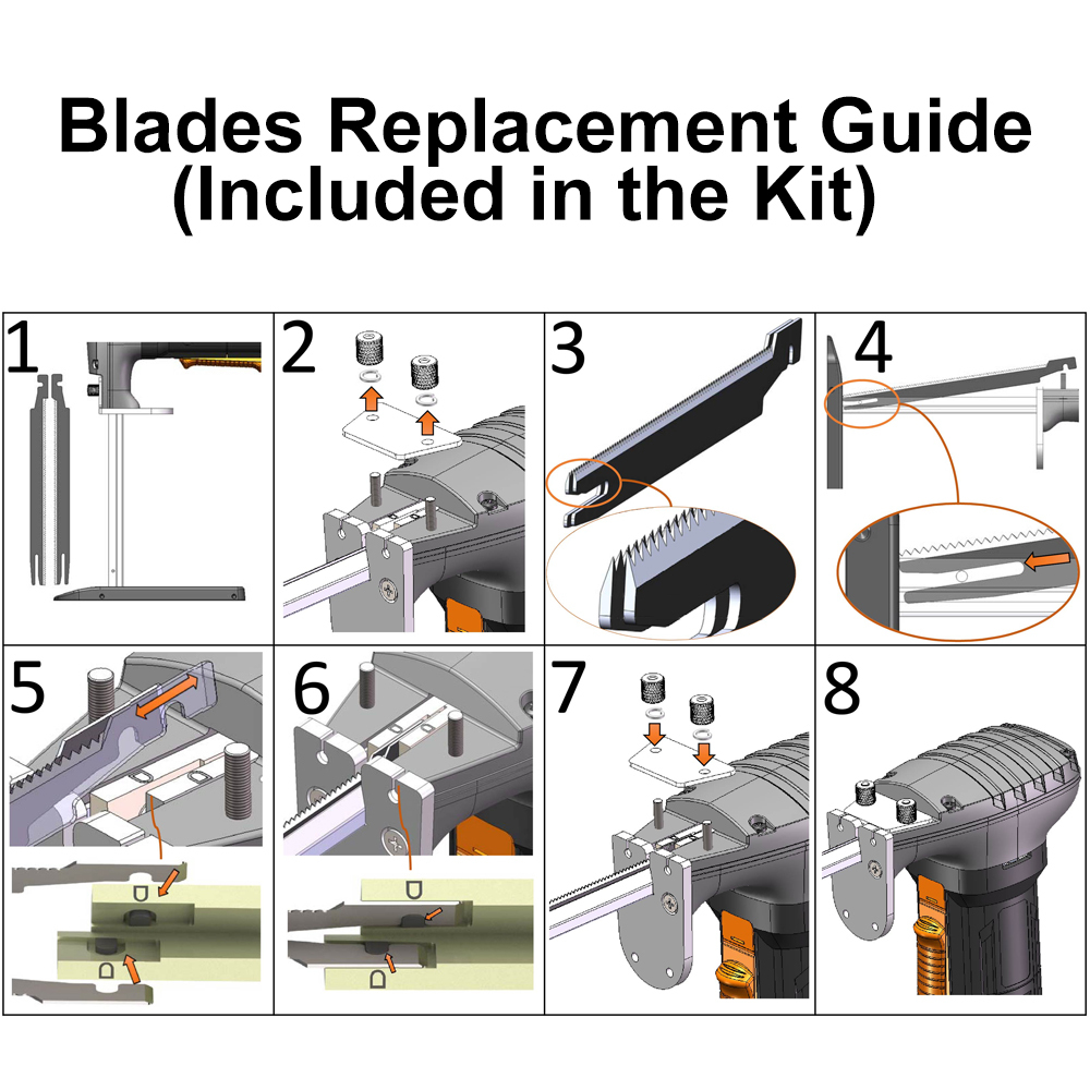 Brushless Foam Rubber Cutter 8” Kit, Cutting of All Densities of Foam Rubber, upholstery foam cushion & Flexible Plastic Foam, Heavy-Duty Cutting Tool, Designed for Fast