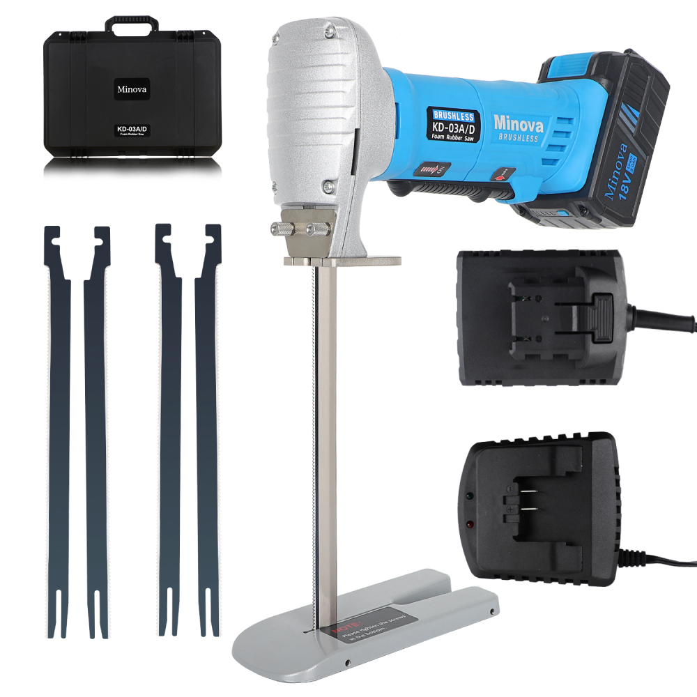 Brushless Foam Rubber Cutter 8” Kit AC+DC, Cutting of All Densities of Foam Rubber, upholstery foam cushion & Flexible Plastic Foam, Heavy-Duty Cutting Tool
