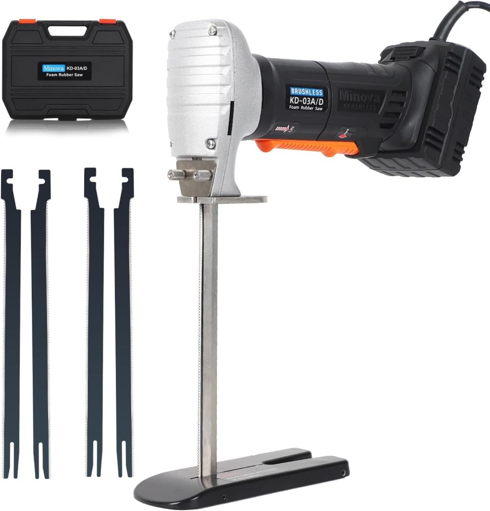 Brushless Foam Rubber Cutter 8” Kit, Cutting of All Densities of Foam Rubber, upholstery foam cushion & Flexible Plastic Foam, Heavy-Duty Cutting Tool, Designed for Fast