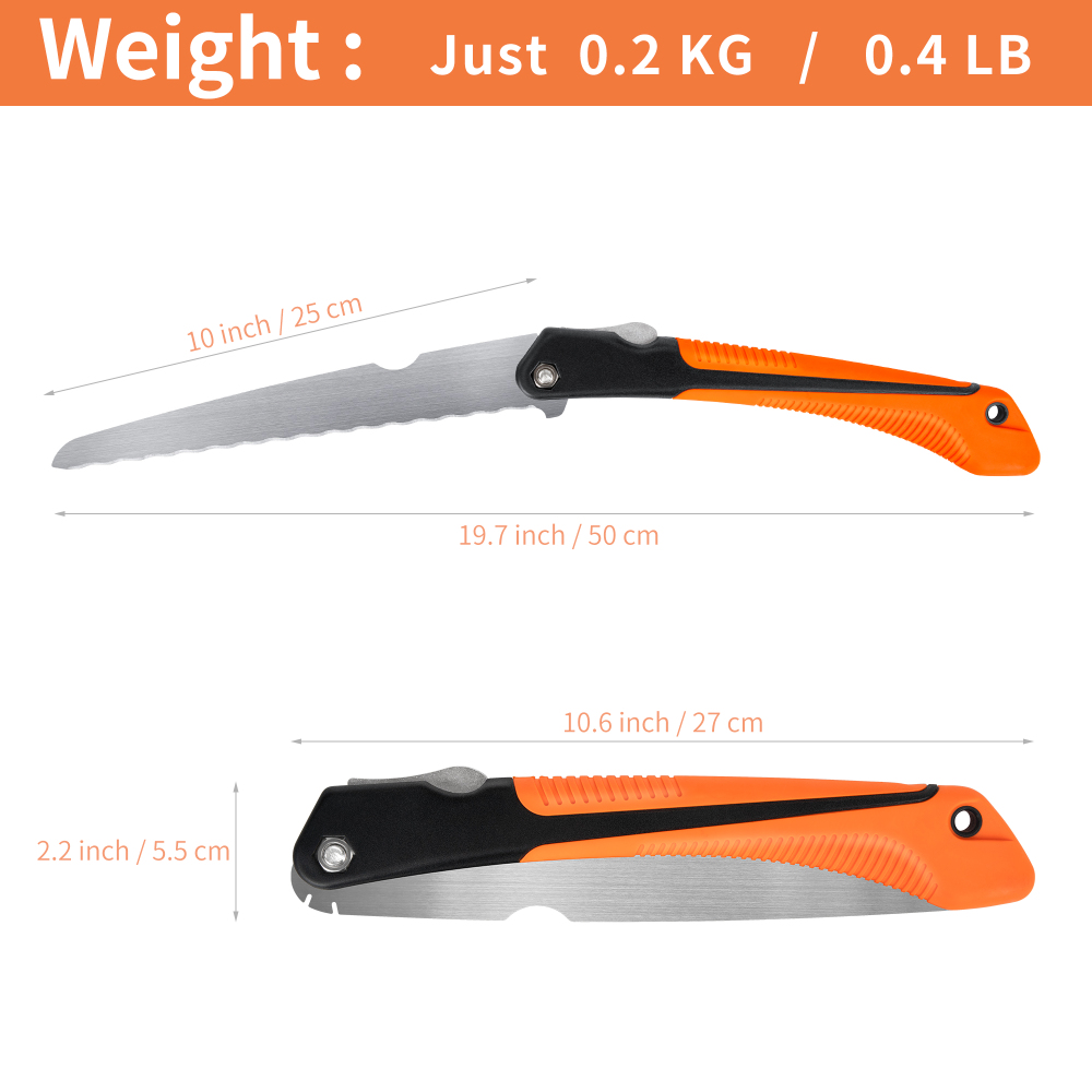 MINOVA Folding Insulation Hand Saw, 10 Inch Steel Blade Wavy Teeth Serrated Sharp Utility Saw Tool