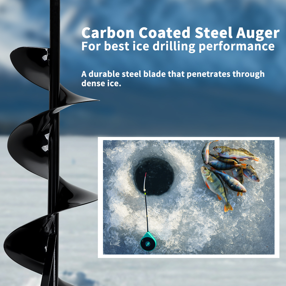 Electric Ice Fishing Auger, 10-Inch 40V 8.0Ah Cordless Ice Auger, Includes an 10-Inch Ice Auger Drill Bit for Ice Boring & Ice Fishing, a Lithium-Ion Battery