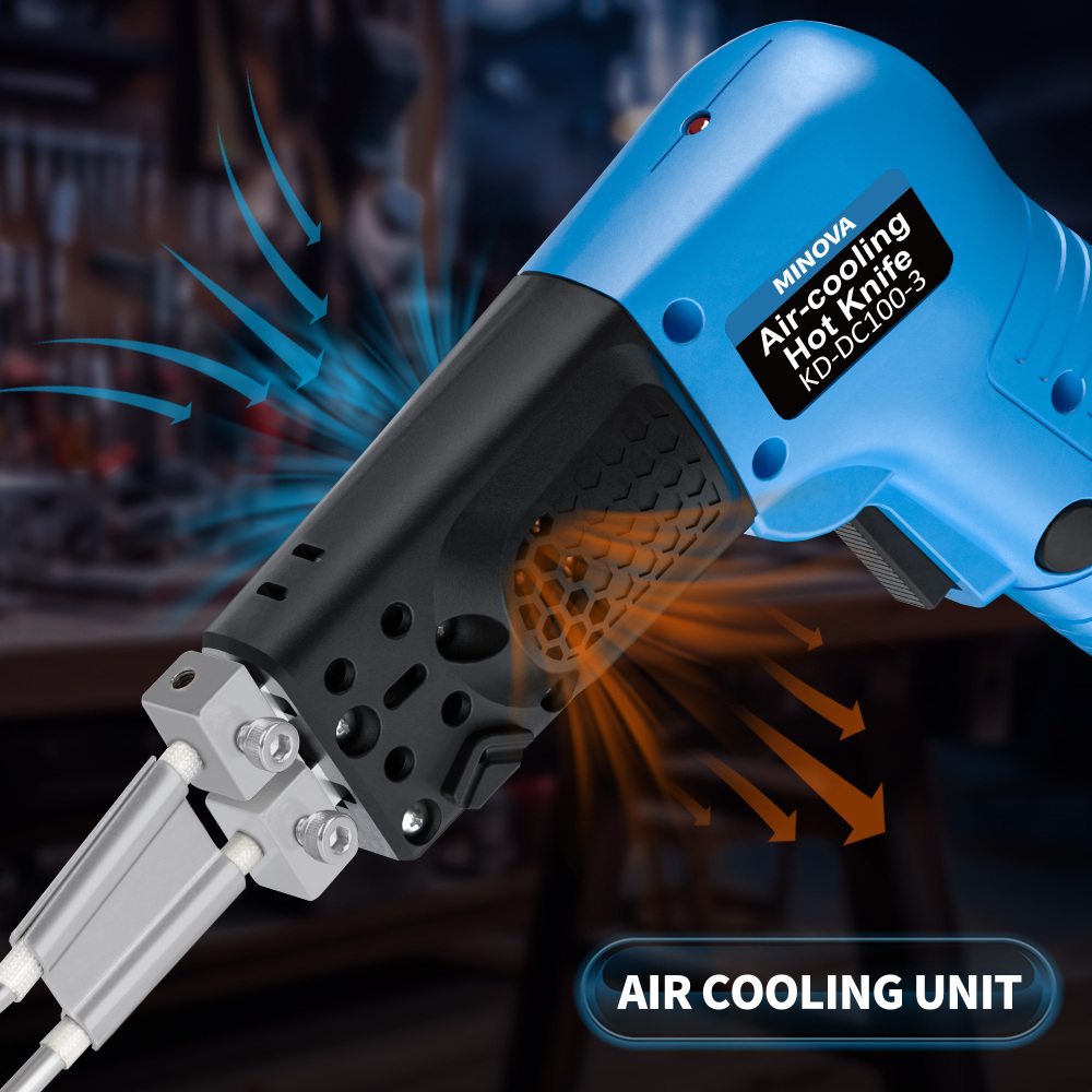 Cordless Air Cooling Pro Electric Hot Knife Kit, 3 Blades 1 Presser Foot Fabric Cutter & Rope Cutting Tool with Heavy-Duty Case & Battery Adapter compatible with MWK