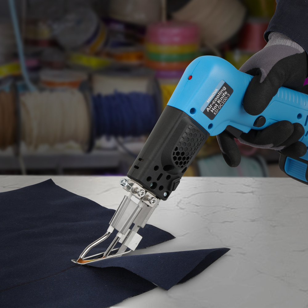 Cordless Air Cooling Pro Electric Hot Knife Kit, 3 Blades 1 Presser Foot Fabric Cutter & Rope Cutting Tool with Heavy-Duty Case & Battery Adapter compatible with MWK