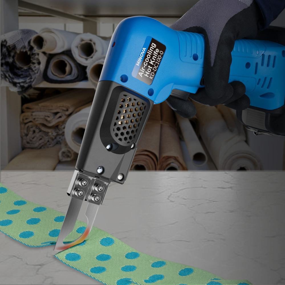 Cordless Air Cooled Pro Electric Hot Knife Fabric Cutter Rope Cutting Tool Kit with 4pcs Blades & Accessories 2.0Ah 18V