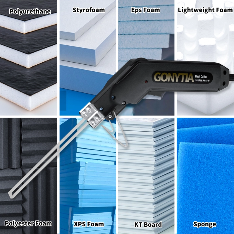 Hot Knife Foam Cutter, Innovative Design Pro Styrofoam Cutting Tool Kit with Foldable Safety Stand, Electric 190W Hot Knife with 4 Blades for PP, EPS, XPS, EVA, EPE, PU, KT Board, Sponge