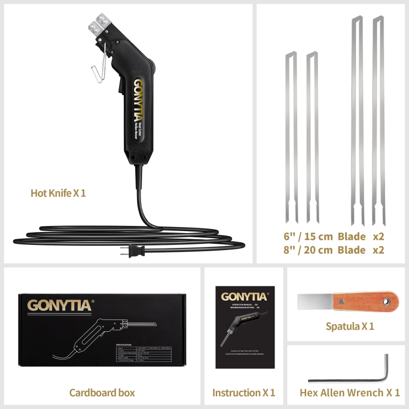 Hot Knife Foam Cutter, Innovative Design Pro Styrofoam Cutting Tool Kit with Foldable Safety Stand, Electric 190W Hot Knife with 4 Blades for PP, EPS, XPS, EVA, EPE, PU, KT Board, Sponge