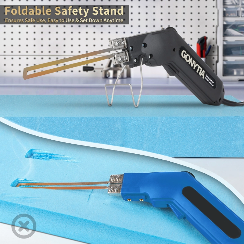 Hot Knife Foam Cutter, Innovative Design Pro Styrofoam Cutting Tool Kit with Foldable Safety Stand, Electric 190W Hot Knife with 4 Blades for PP, EPS, XPS, EVA, EPE, PU, KT Board, Sponge