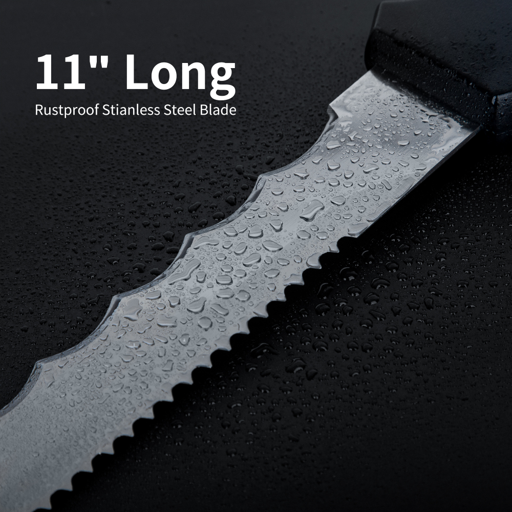Insulation Knife with Sheath Stainless Steel Blade 11” Double Sided Insulation Cutter Sod Cutter for Cutting Mineral Wool Insulation