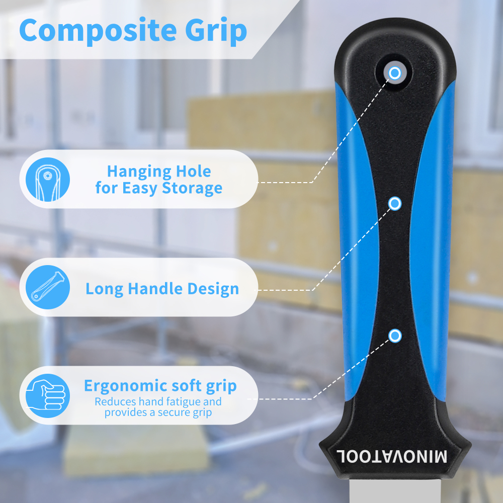 Insulation Knife with Sheath Stainless Steel Blade 11” Double Sided Insulation Cutter Sod Cutter for Cutting Mineral Wool Insulation