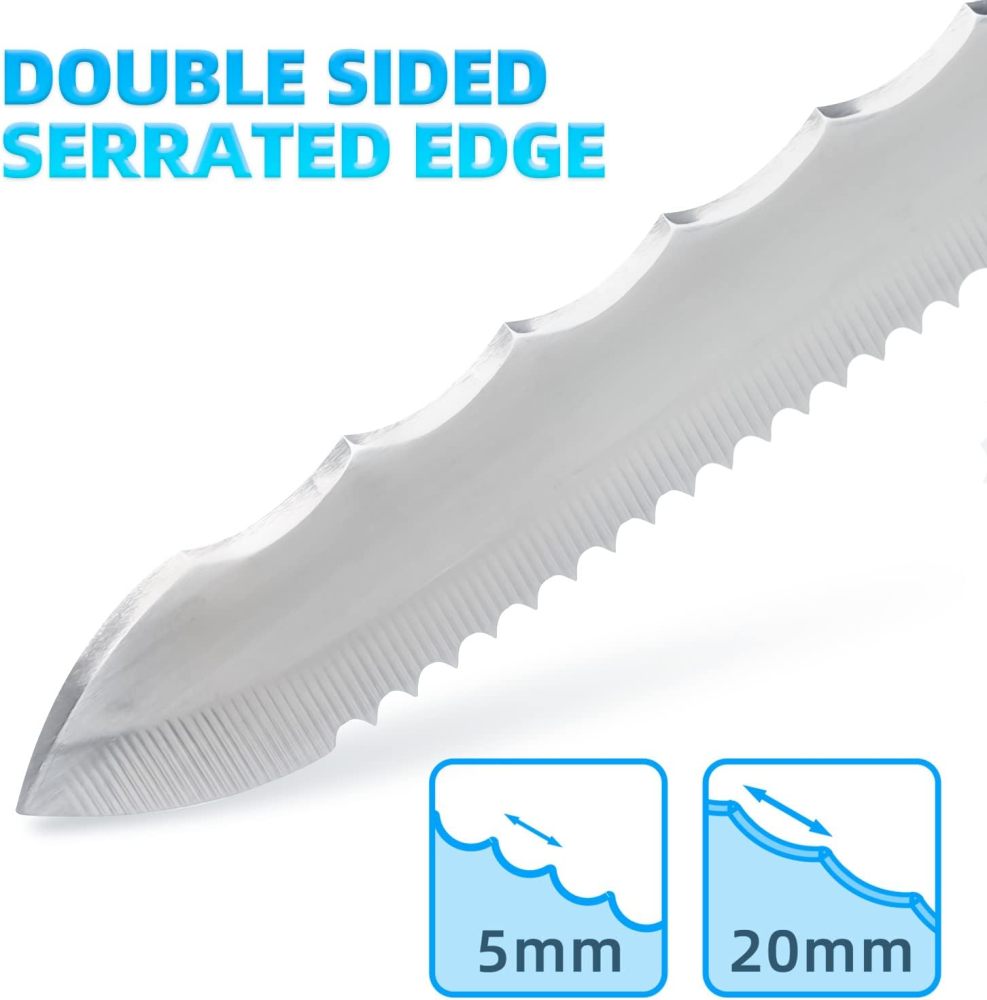 Insulation Knife with Sheath Stainless Steel Blade 16.5” Double Sided Insulation Cutter for Cutting Mineral Wool Insulation (Large)