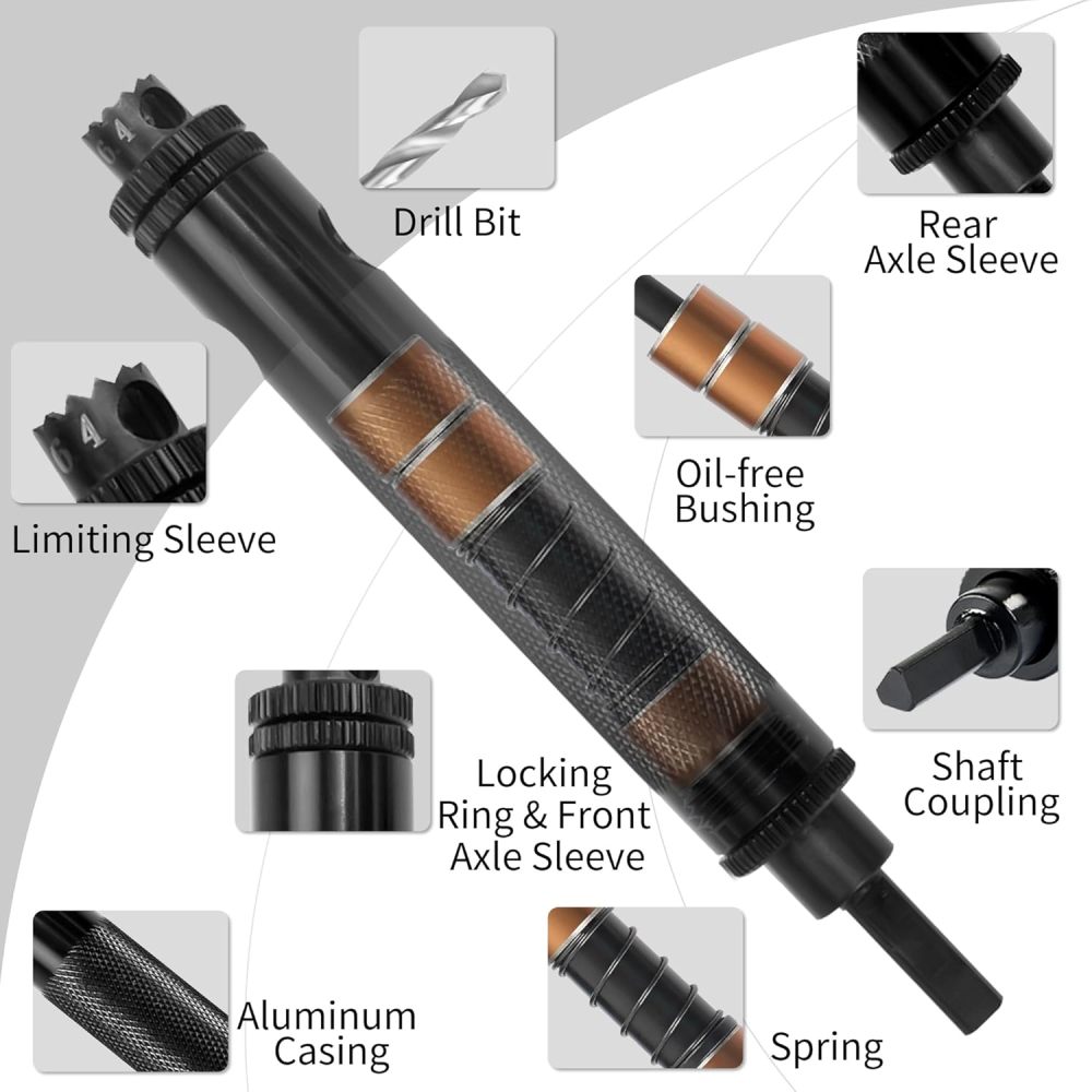 Rivet Removal Tool, High Cobalt Rivet Removal Drill Bit, Suitable for Durable and high-Frequency use with Standard and Stainless Steel 1/8", 5/32", 3/16", 7/32",1/4" Rivets
