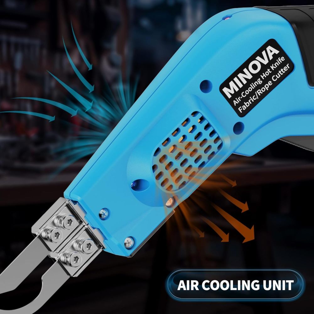 Air Cooled Pro Electric Hot Knife Fabric Cutter Rope Cutting Tool Kit with Blades & Accessories (Foam rope fabric cutter)