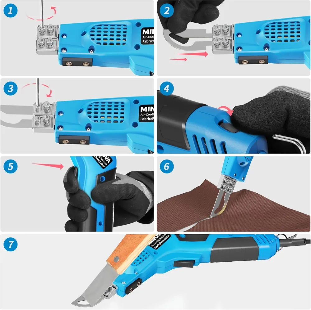 MINOVA Air CooledHot Knife Fabric Cutter Rope KD-7A-0