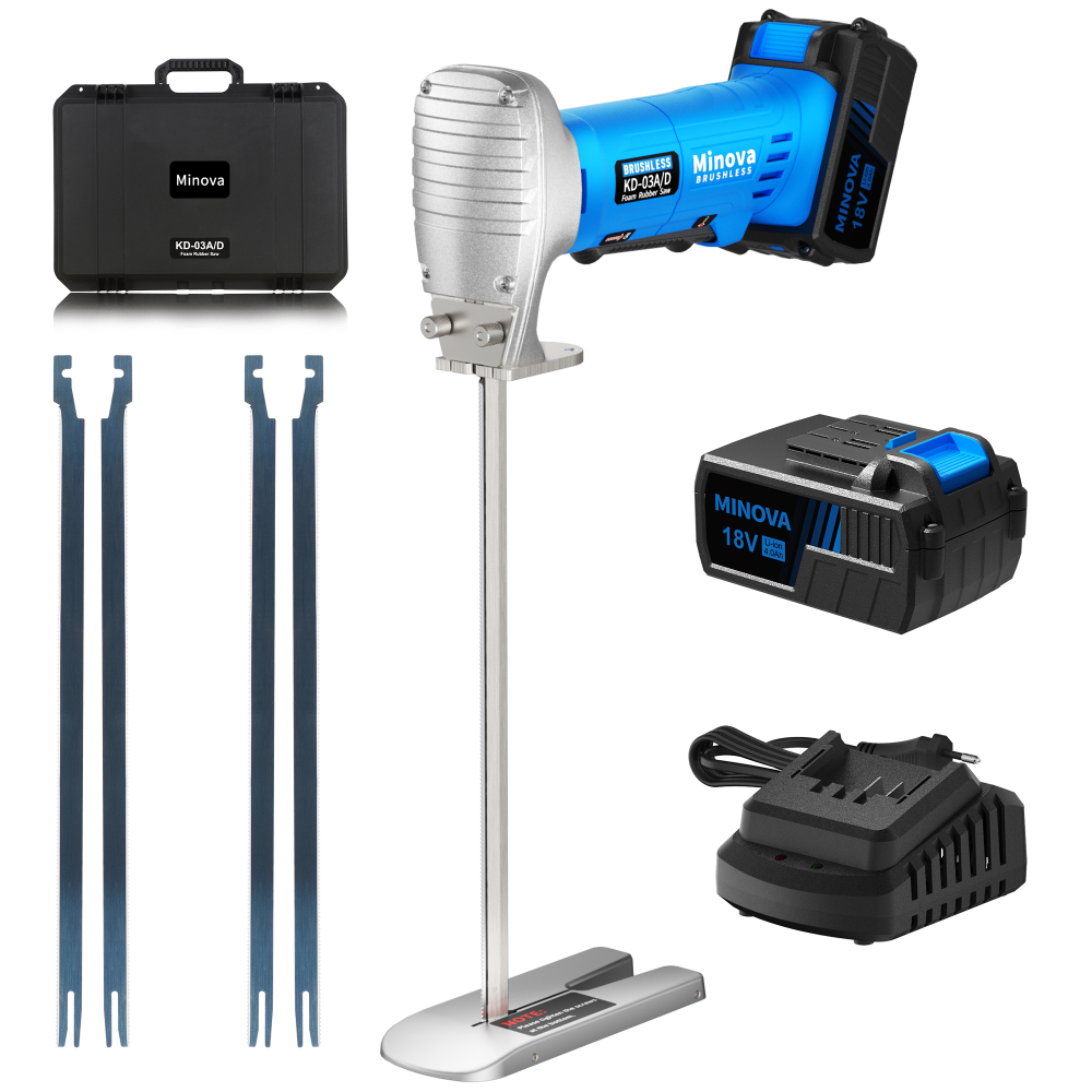 Brushless Foam Rubber Cutter 12” Kit 5.0Ah 18V, Cutting of All Densities of Foam Rubber, Upholstery Foam Cushion & Flexible Plastic Foam, Heavy-Duty Cutting Tool