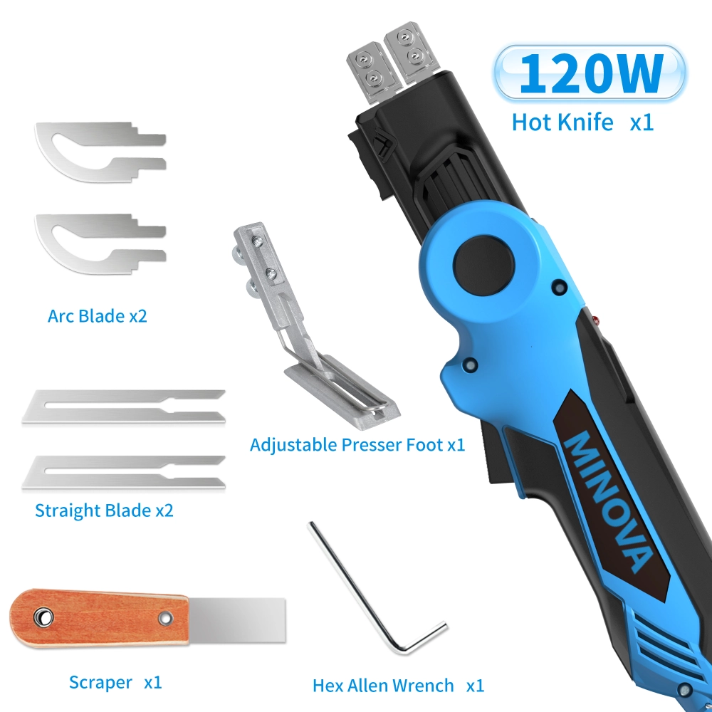 120W Rotable Fabric Cutter Rope Cutter, Cutting Tool Kit 4 Blades with ...