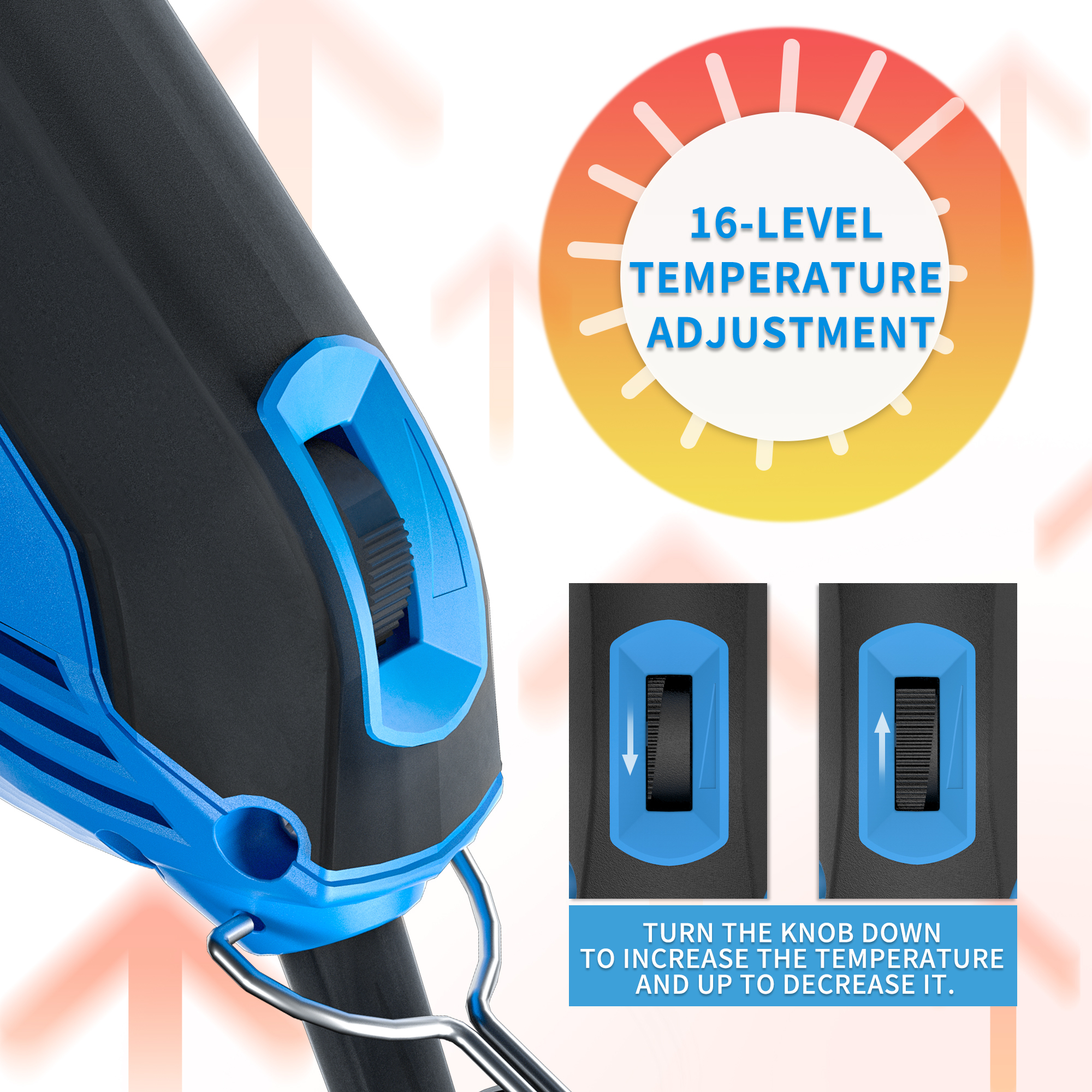 120W Rotable Fabric Cutter Rope Cutter, Cutting Tool Kit 4 Blades with Presser Foot, Full-body Air Cooling System Pro Electric Hot Knife Heat Sealer for Webbings, Ropes, Nylon Fabric, Ribbon