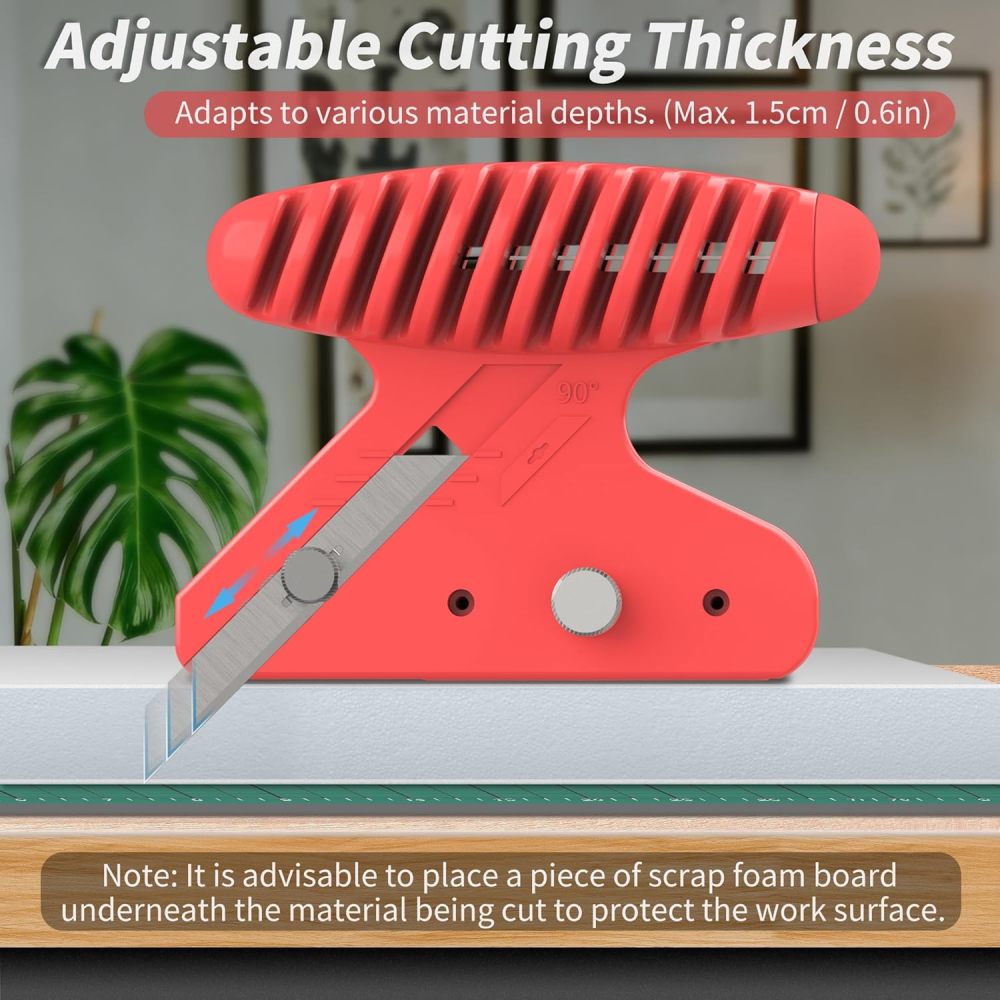 Straight/Bevel Foam Cutter, Foam KT Board Cutting Tool Adjustable 45° or 90° for Small DIY Crafts, EVA Foam, EPE Foam (Foam Board Cutter)