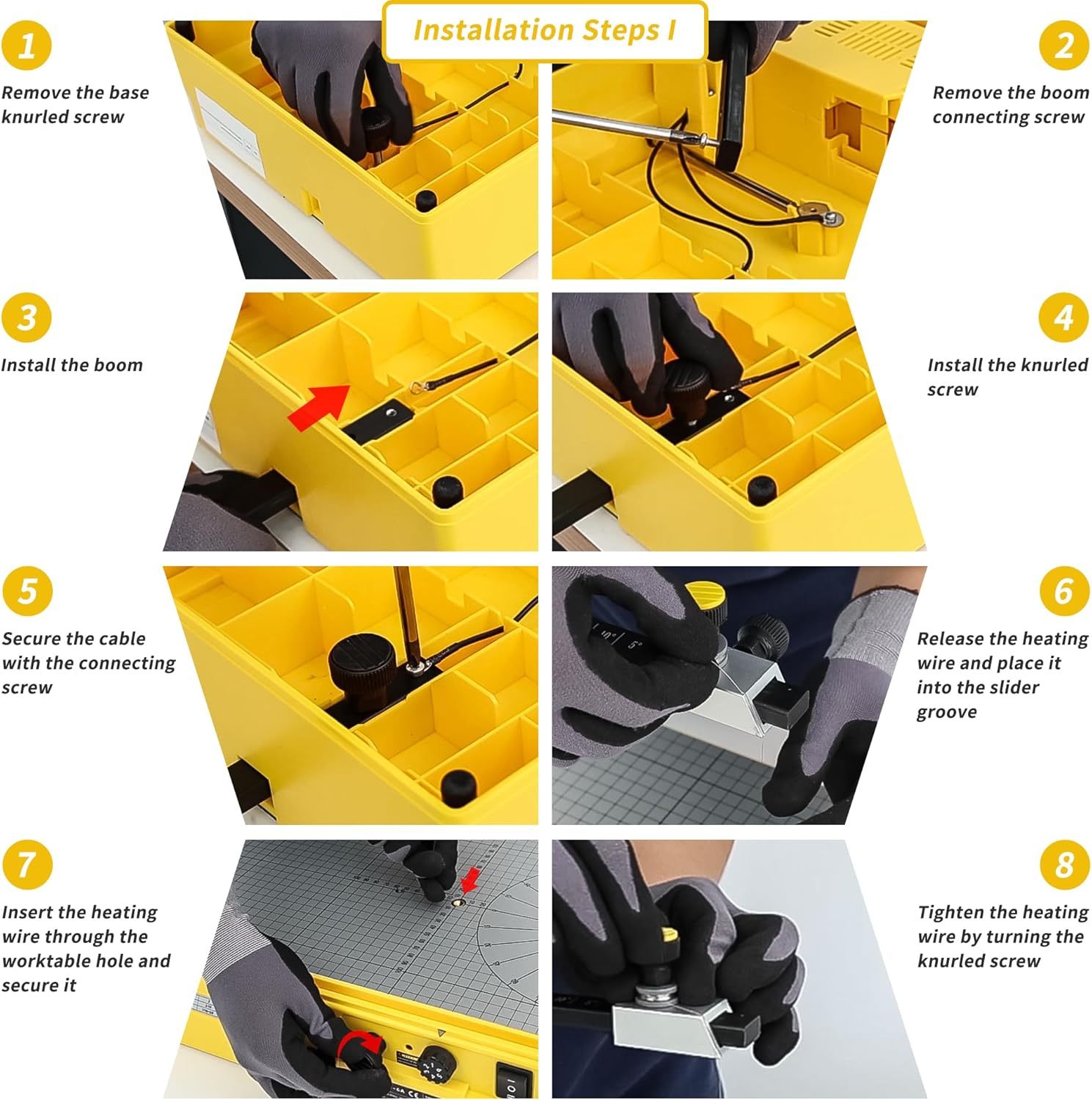 Hot Wire Foam Cutter, Foam Cutting Worktable with Elevated Extension Rail, Hot Wire Cutting Tool for EVA, Sponge, KT board, Insulation panels, Polystyrene Foam Various Thermoplastic Materials