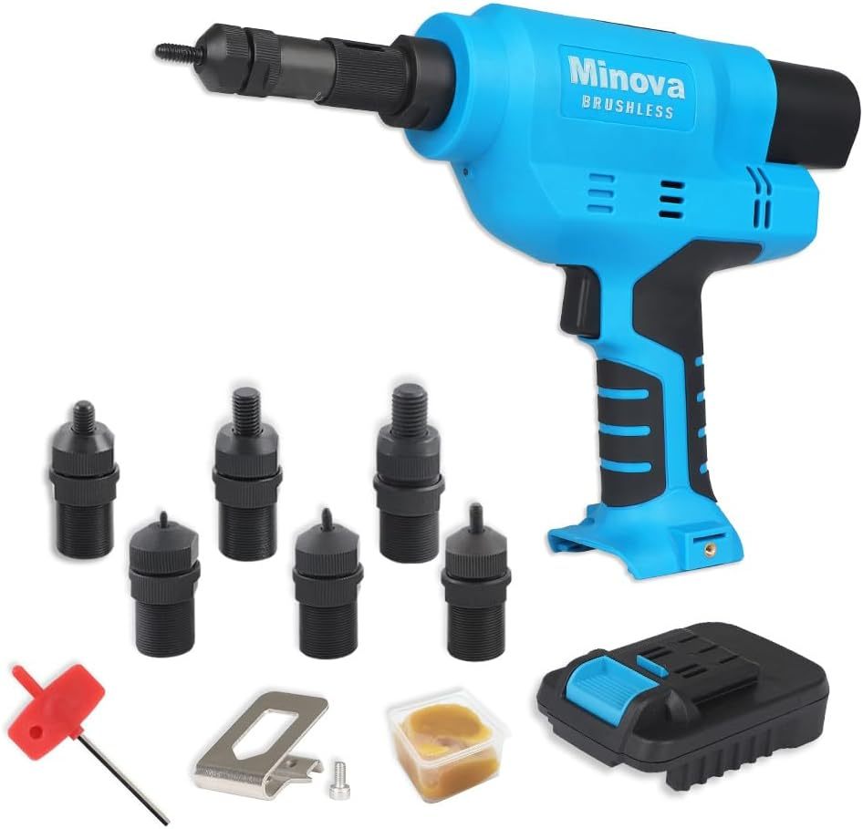 KD-04X Electric Brushless Rivet Nut Gun Set with Case (BOS Battery Converter)