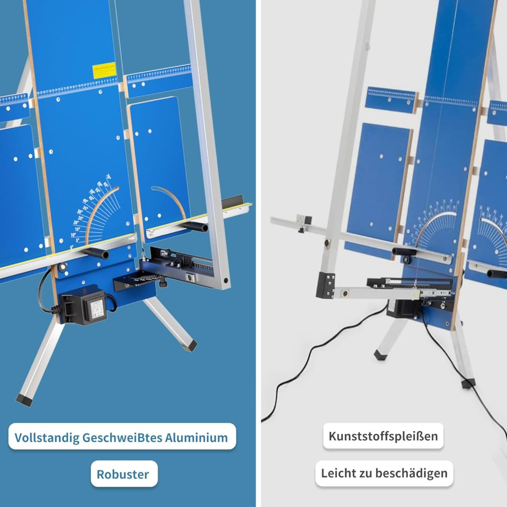 MODELL7 Styroporschneider 200 Watt, 1.300mm freistehend Komplettes Set inklusive 10 Schneidedrähten, 1 Gerüsthalteblech und 2 Federgriff Heißdrahtschneider