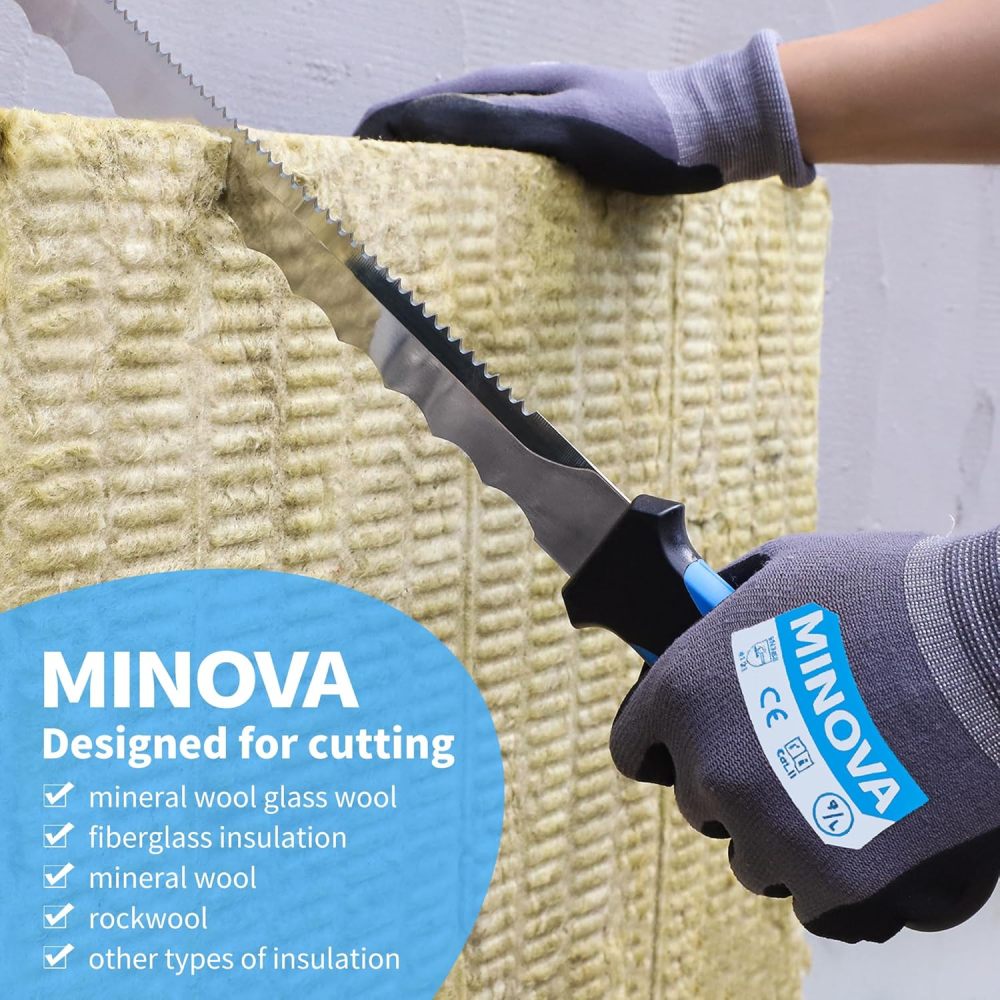 Insulation Knife with Sheath Stainless Steel Blade 16.5” Double Sided Insulation Cutter for Cutting Mineral Wool Insulation (Large)
