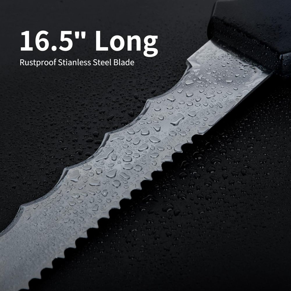 Insulation Knife with Sheath Stainless Steel Blade 16.5” Double Sided Insulation Cutter for Cutting Mineral Wool Insulation (Large)