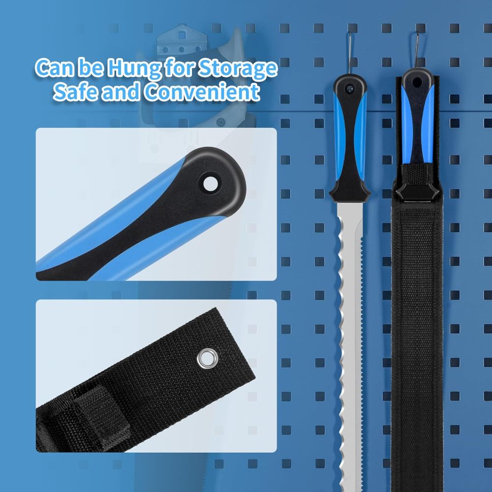 Insulation Knife with Sheath Stainless Steel Blade 16.5” Double Sided Insulation Cutter for Cutting Mineral Wool Insulation (Large)