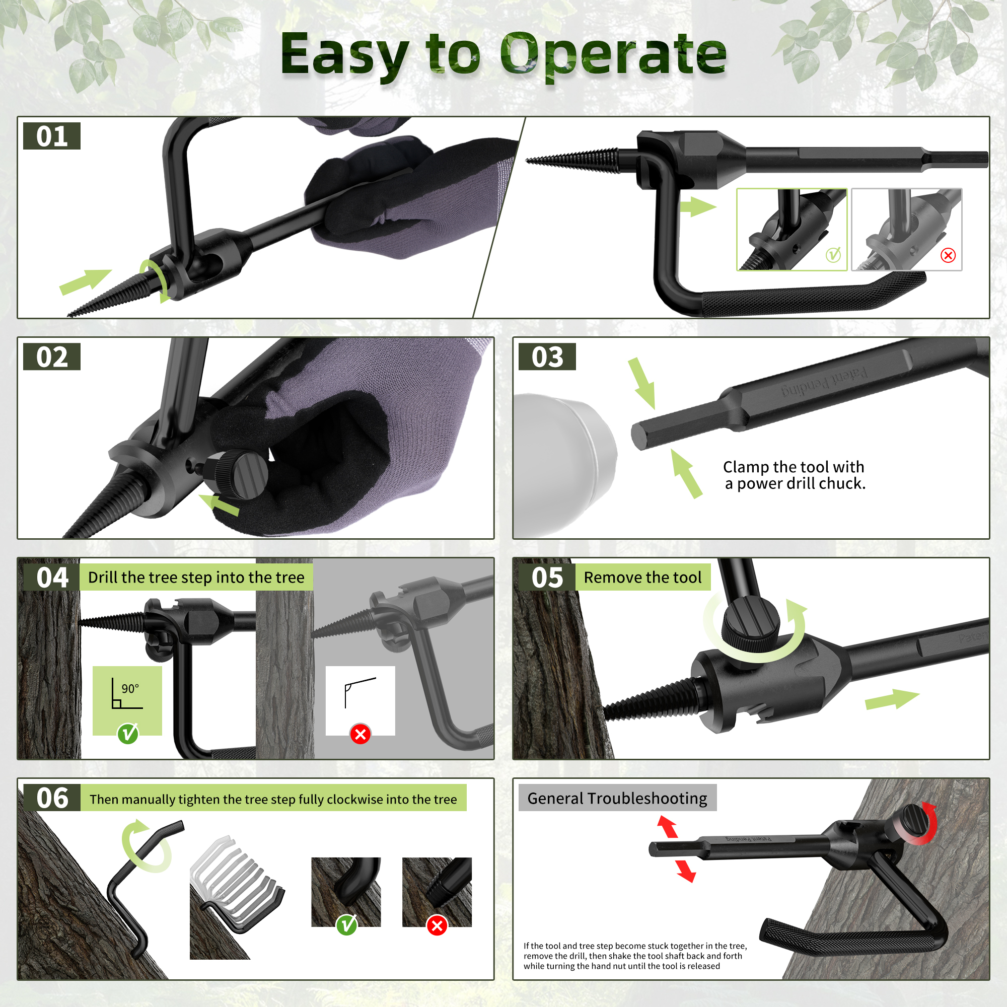 Stainless Steel Tree Step Installer with Hammer, Nail Puller, and Bottle Opener Functions