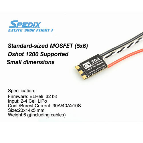 Spedix GS30A 2-4S BLHeli_32 DSHOT1200 Ready ESC