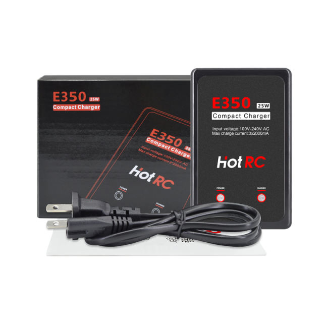 HotRC - E350 25W Compact easy to use AC LiPO Charger 2000mah 110/240v