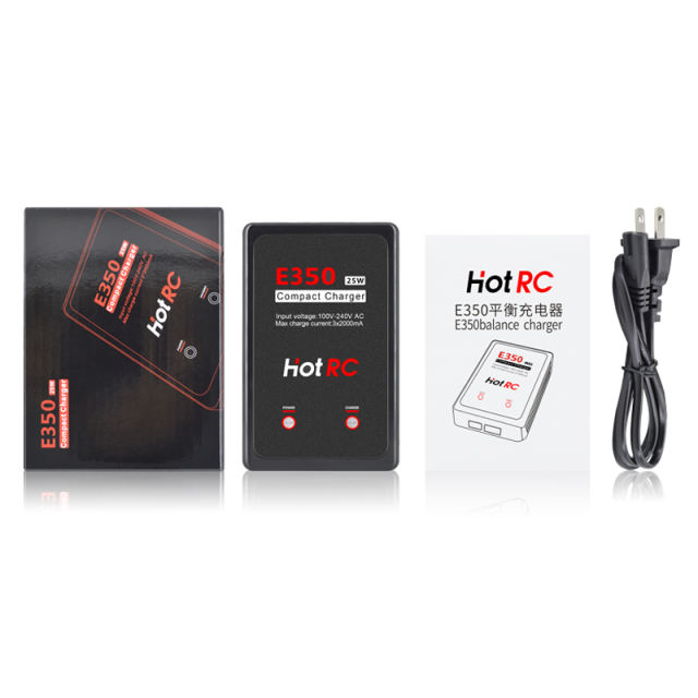HotRC - E350 25W Compact easy to use AC LiPO Charger 2000mah 110/240v