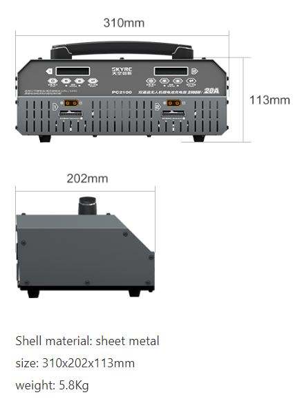 SkyRC PC2100 Dual Channel UAV battery Charger 20A