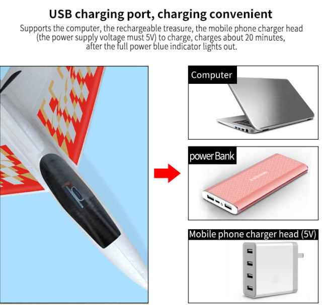 HotRC USB Charge Hand Launch Powered Glider